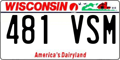WI license plate 481VSM