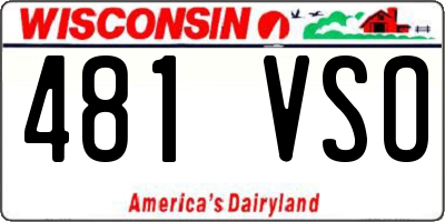 WI license plate 481VSO