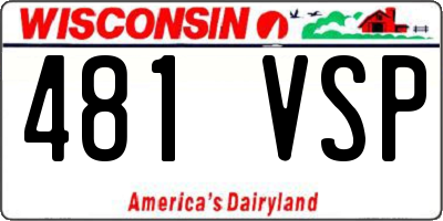 WI license plate 481VSP