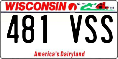 WI license plate 481VSS