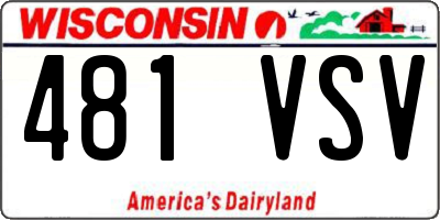 WI license plate 481VSV