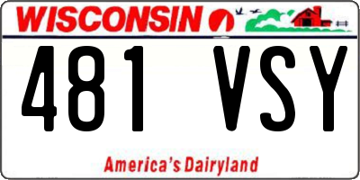 WI license plate 481VSY