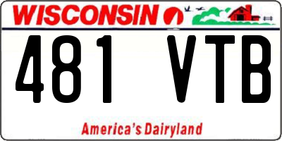WI license plate 481VTB