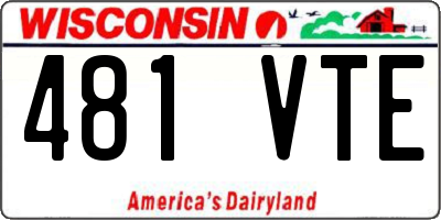 WI license plate 481VTE