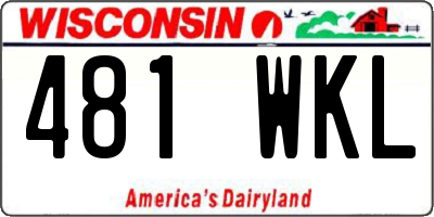 WI license plate 481WKL
