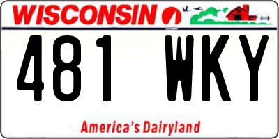 WI license plate 481WKY