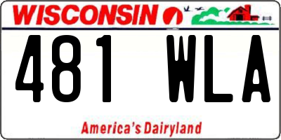 WI license plate 481WLA