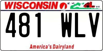 WI license plate 481WLV