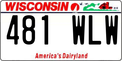 WI license plate 481WLW