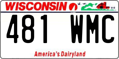 WI license plate 481WMC