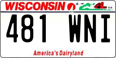 WI license plate 481WNI