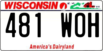 WI license plate 481WOH