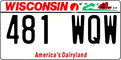WI license plate 481WQW