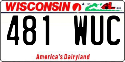WI license plate 481WUC