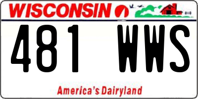 WI license plate 481WWS