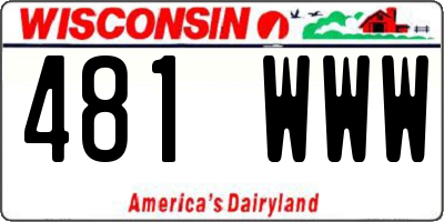 WI license plate 481WWW