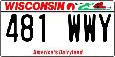 WI license plate 481WWY