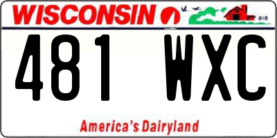 WI license plate 481WXC