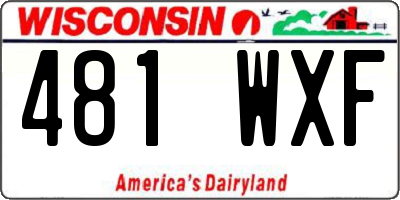 WI license plate 481WXF