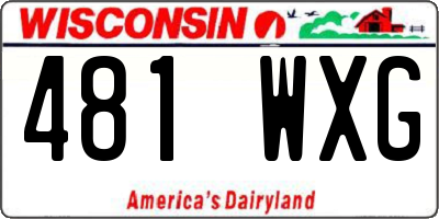 WI license plate 481WXG