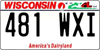 WI license plate 481WXI