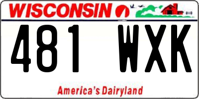 WI license plate 481WXK