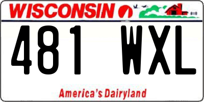 WI license plate 481WXL