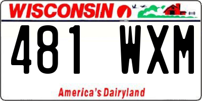 WI license plate 481WXM