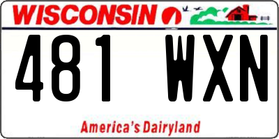 WI license plate 481WXN