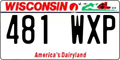 WI license plate 481WXP