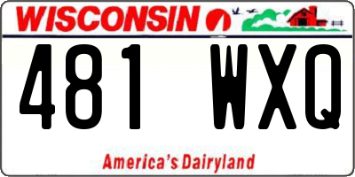 WI license plate 481WXQ