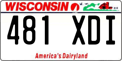 WI license plate 481XDI