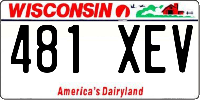 WI license plate 481XEV