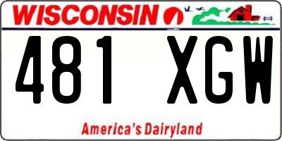 WI license plate 481XGW