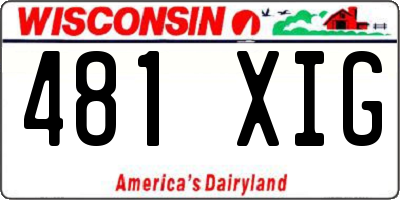 WI license plate 481XIG