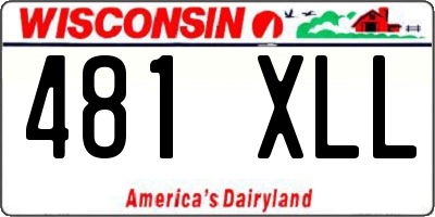 WI license plate 481XLL