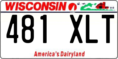 WI license plate 481XLT
