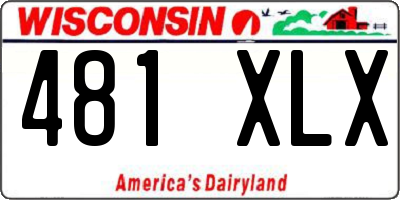 WI license plate 481XLX