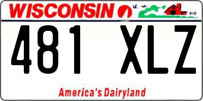 WI license plate 481XLZ