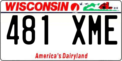 WI license plate 481XME