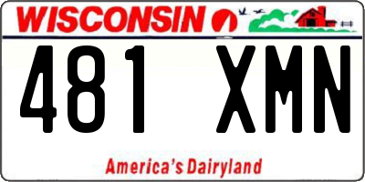 WI license plate 481XMN