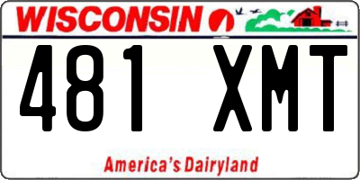 WI license plate 481XMT
