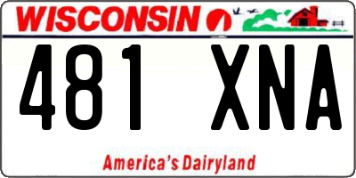 WI license plate 481XNA