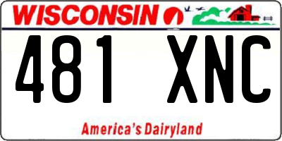 WI license plate 481XNC