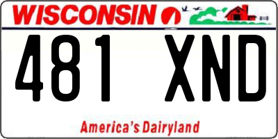 WI license plate 481XND