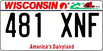 WI license plate 481XNF
