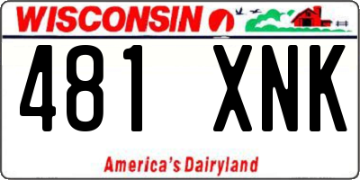 WI license plate 481XNK