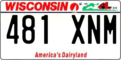 WI license plate 481XNM