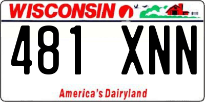 WI license plate 481XNN