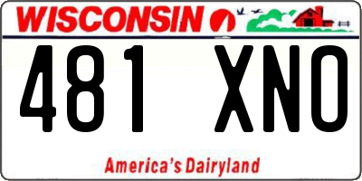 WI license plate 481XNO